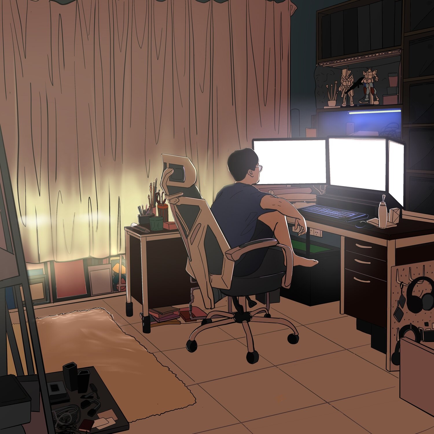 Loners in COVID — solitary desk setup