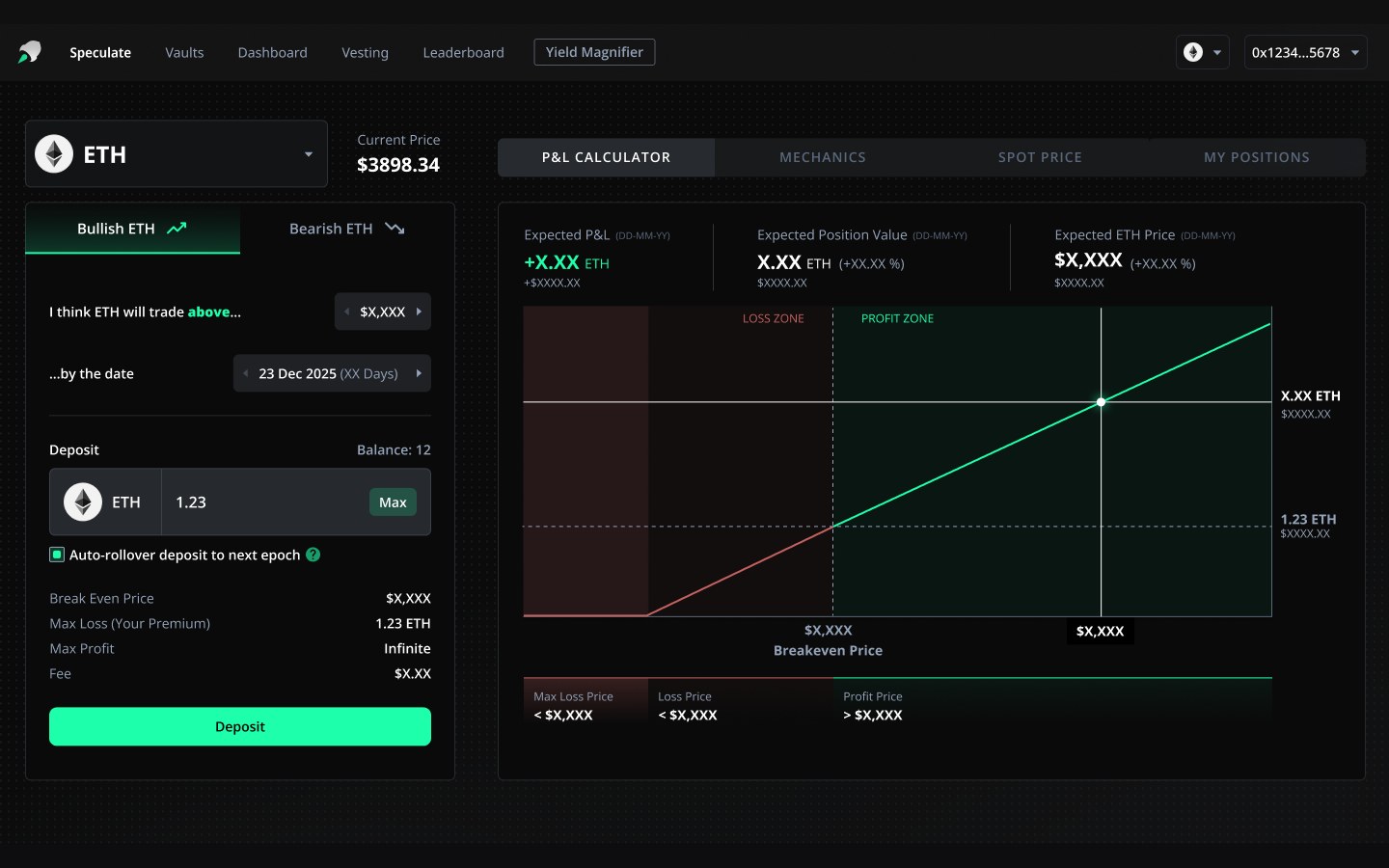 Thetanuts app — P&L calculator