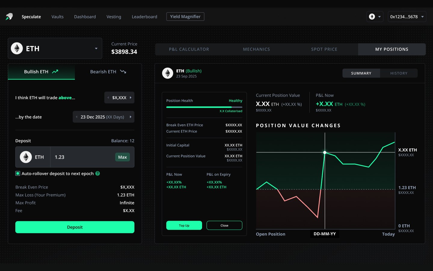 Thetanuts app — positions
